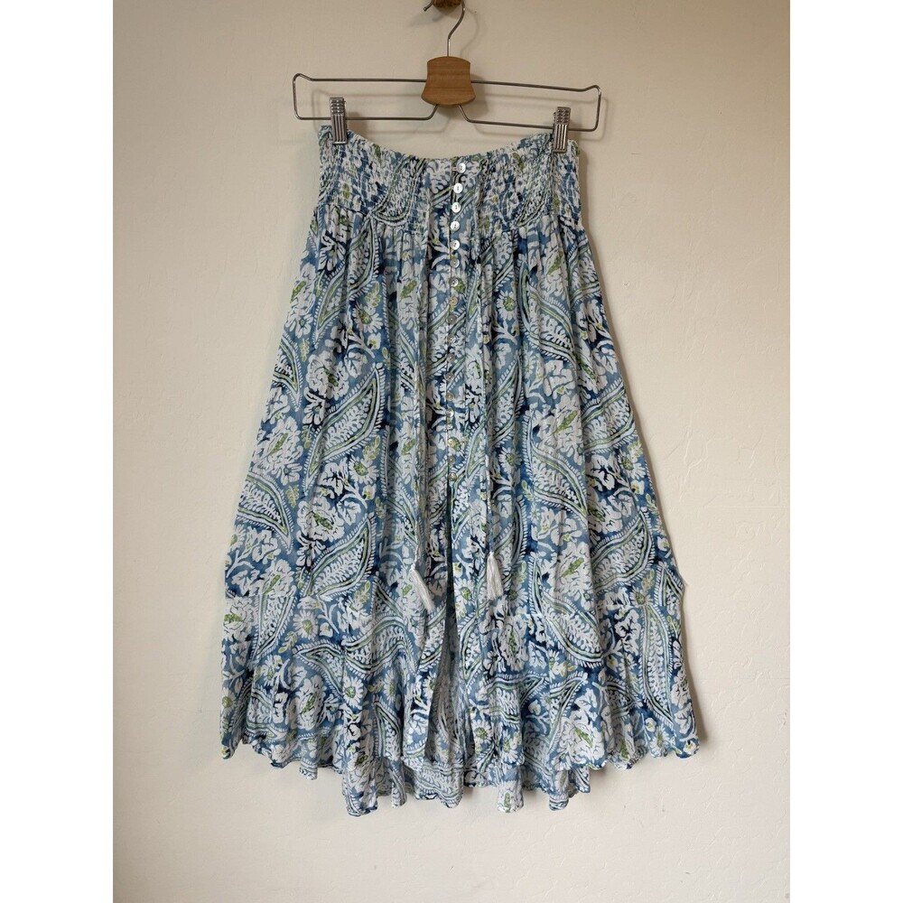 Christian Siriano Skirt Womens Large Floral Tiered Boho Beach Vacation Resort